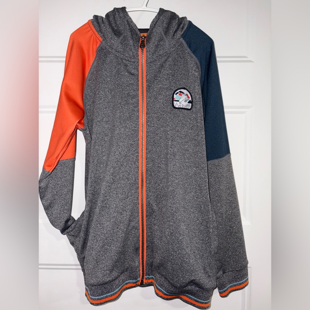 Souris Mini Gray/Blue/Orange hooded active zip-Sweater 8Y